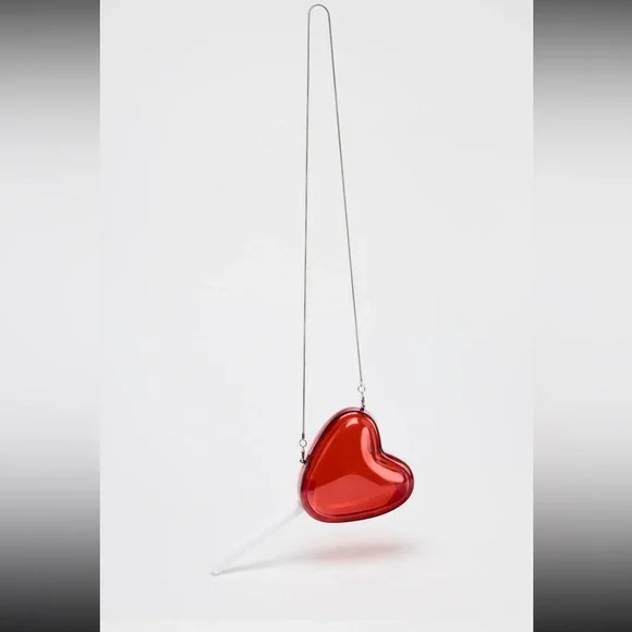 Zara heart lollipop box bag, red , Valentine’s Day